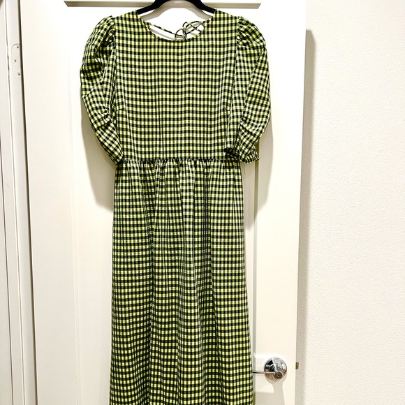 topshop green gingham dress Dixie forest dress Dixie main image 1